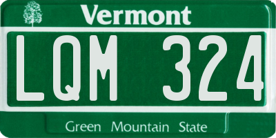 VT license plate LQM324