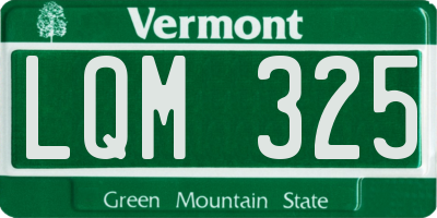 VT license plate LQM325