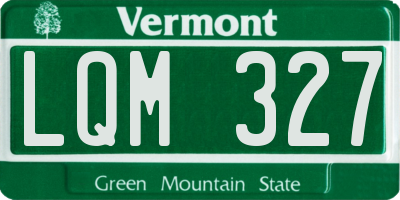 VT license plate LQM327