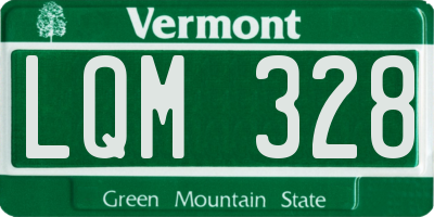 VT license plate LQM328