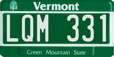 VT license plate LQM331