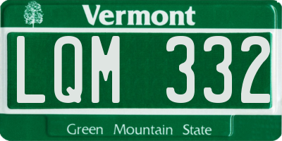 VT license plate LQM332