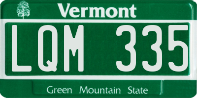 VT license plate LQM335