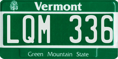 VT license plate LQM336