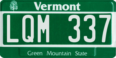 VT license plate LQM337