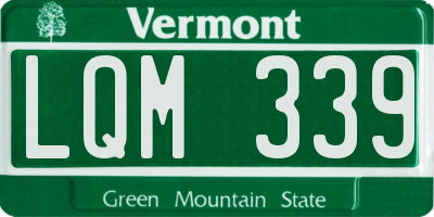 VT license plate LQM339