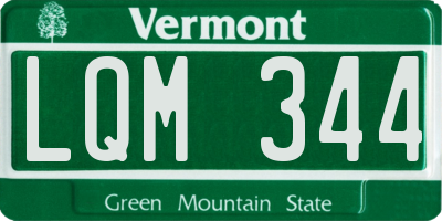 VT license plate LQM344