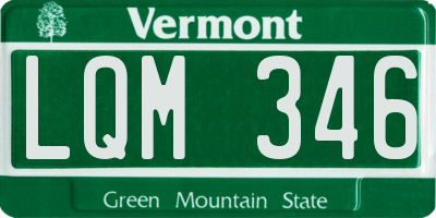 VT license plate LQM346