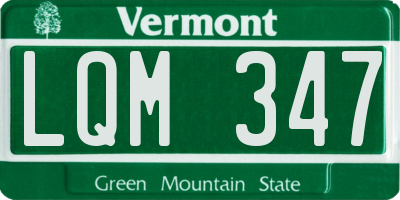 VT license plate LQM347