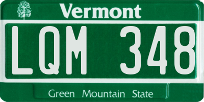 VT license plate LQM348
