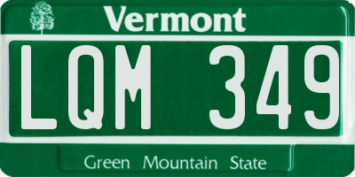 VT license plate LQM349