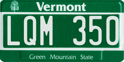 VT license plate LQM350