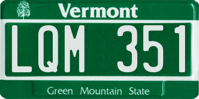 VT license plate LQM351
