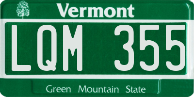 VT license plate LQM355