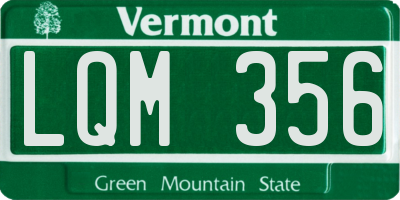 VT license plate LQM356