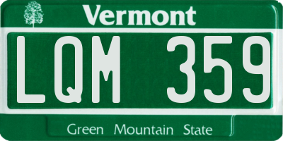 VT license plate LQM359