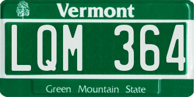 VT license plate LQM364