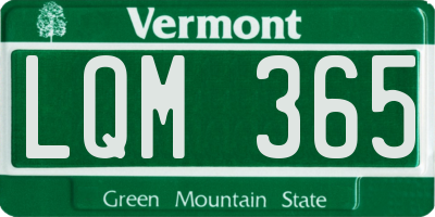 VT license plate LQM365
