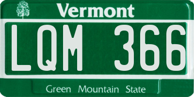 VT license plate LQM366
