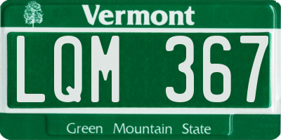 VT license plate LQM367