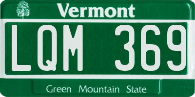 VT license plate LQM369