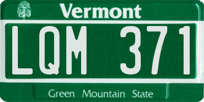 VT license plate LQM371