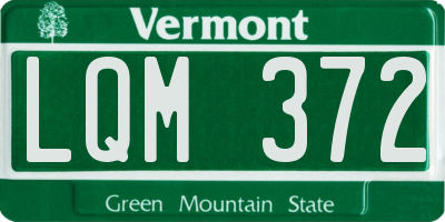 VT license plate LQM372