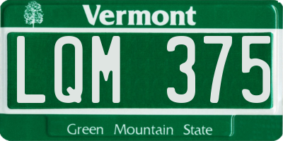 VT license plate LQM375