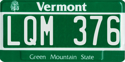 VT license plate LQM376