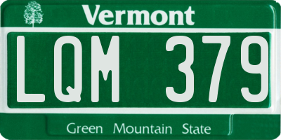 VT license plate LQM379