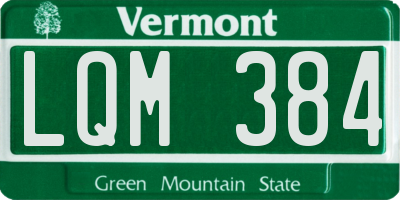 VT license plate LQM384