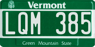 VT license plate LQM385