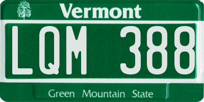VT license plate LQM388