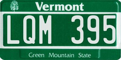 VT license plate LQM395