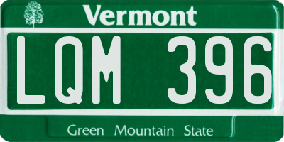 VT license plate LQM396