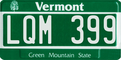 VT license plate LQM399