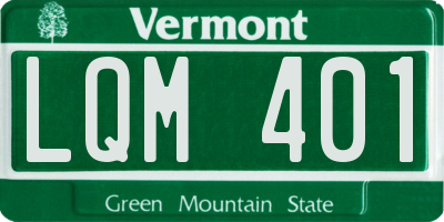 VT license plate LQM401