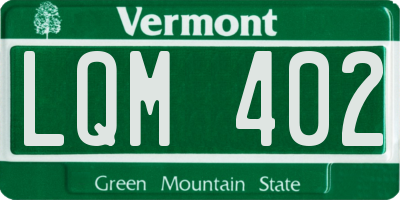 VT license plate LQM402