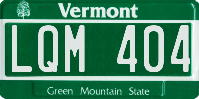 VT license plate LQM404
