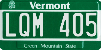 VT license plate LQM405