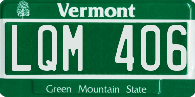 VT license plate LQM406