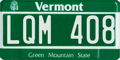 VT license plate LQM408
