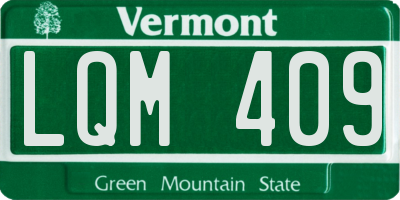 VT license plate LQM409