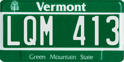 VT license plate LQM413