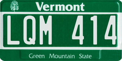 VT license plate LQM414