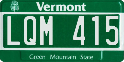 VT license plate LQM415