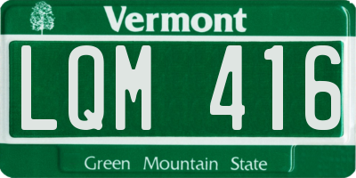VT license plate LQM416
