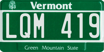 VT license plate LQM419