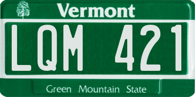 VT license plate LQM421
