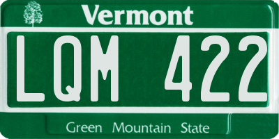 VT license plate LQM422